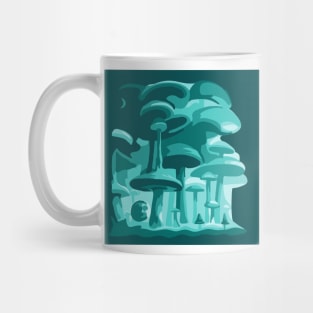 Psychedelic Teal Mushroom World Mug